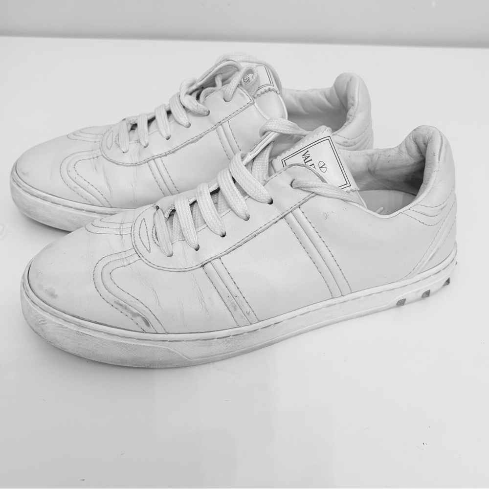 Valentino Classic White Lace-Up Sneakers